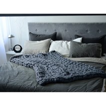 굿즈트리 [굿즈트리]드리림 왕 손뜨개 담요(다크네이비) (80x100cm)