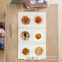 가정용 음식보온기 히터 워머 식탁 가열패드 온열기, Splicing White 2단 4접시 수납