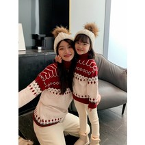 희희맘넷 홍폭가 친자복 겨울옷 크리스마스 서양 모녀복 모자복 하나