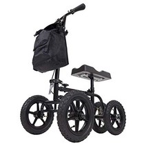Vive Mobility All Terrain Knee Scooter Walker for Foot Injuries - Adult Broken Leg Crutch Cart Rolle, 1, Black