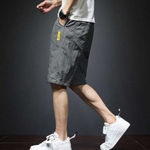 여름 물놀이 시원한 운동 조깅 홈트 런닝 츄리닝 쿨 쿨링 아이스 작업 남성 허리 밴딩 5부 팬츠 캐쥬얼 반바지 이지 웨어