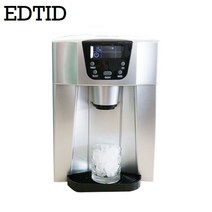 edtid 전기 자동 제빙기 15kgs24h 총알 라운드 블록 아이스 큐브 만들기 기계 얼음 물 디스펜서 음료 분수 eu us, 영문판, 영문판
