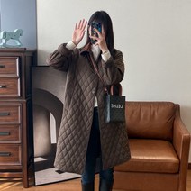 누빔 롱코트 원피스 하객룩 퀼트 겨울 귀여운 누비