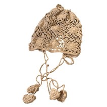 여름 레이디 스트리트 스냅 모자 모자 셀카 비니 헤드웨어 달콤한 소녀 핸드 크로 셰 뜨개질 모자