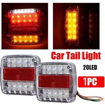 트럭 라이트 led전구 튜닝 스위치 1pcs 12v 표시등 중지 후면 꼬리 역광 표시기 번호판 램프 트레일러 방수, 없음