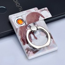 전화 링이있는 usb 전기 라이터 충전식 초박형 성격 플라즈마 화염 라이터 가제트 남성용 아버지 선물, 여자
