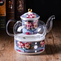 북유럽 영국 장미 수입 찻잔 본차이나 명품 빈티지 커피잔 라떼잔 홍차잔 애프터눈티 세트, 난로 받침대 유리 주전자