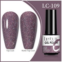 젤네일LILYCUTE-7ml 홀로그램 글리터 젤 매니큐어 봄 색상 스파클링 스팽글 UV LED 광택 네일 아트 장식, 28 LC-109