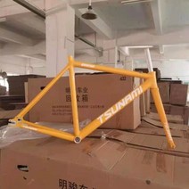 new 쓰나미 snm100 fixed gear bike 알루미늄 프레임 single 휠, 52cm168cm-180cm, 협력사, 노란색 전체 자전거