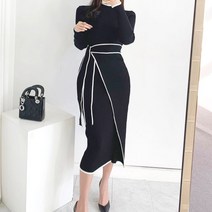 노이디제이 반하이넥 심플 미디원피스 INO403A