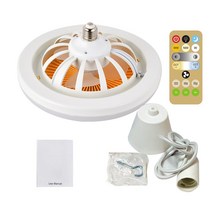 천정선풍기 천장 씰링팬 조명 우드 업소용 30W LED 팬 라이트 E27 전구 유니버설 AC85V-265V 램프 2 1 크리 에이 티브 침실 밤 시장, [01] Package D