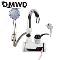 dmwd 3000w temperature display instant hot water heater faucet kitchen 인스턴트 탱크리스 전기 찬 난방 탭 샤워, 측면 모델 1, 220v-240v