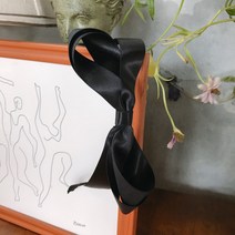[자체제작] 로망 블랙 새틴 세틴 리본머리띠