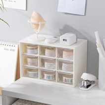 ST 리빙박스 사무실 책상 데스크 정리 9칸 미니 서랍 수납함, 화이트