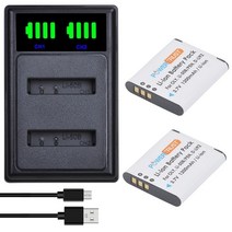 2Pcs LI-50B D-LI92 배터리 및 LED USB 충전기 세트 Olympus VR-340 1010 1030SW Tough 6000 MJU TG 610 XZ, 01 2 pack kit, 01 2 pack kit