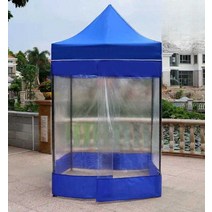 슬러지 보관함 천막 폐기물 보관 화물차 야외 저장, 2x2 파란색 텐트 + 4면 천