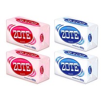 토탈하우스 ZOTE비누 4개세트 혼합 (화이트2개+핑크2개)조트비누 멕시코비누 천연비누 만능비누 ZOTE, 1set, 400g