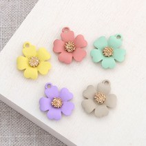 메탈 꽃잔디 팬던트 참장식, 옐로우