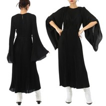 발렌시아가 명품22FW 플리츠 드로스트링 롱 원피스 704424 1000 22FW70 4424T KO111000