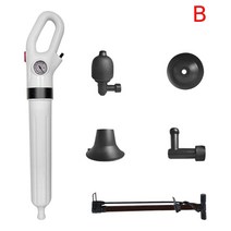 하수구 뚫는 장비 Toilet High Air Pressure Inflator Plunger Pump Kits Tool Pneumatic Dredger with 4 Heads De, B