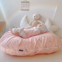 제이앤제나 신생아 출산용품 셀프 모유 수유쿠션 시트 아기베개 선물 뒤집기방지 역류방지쿠션 래빗 - 순면 4종, 래빗 내추럴(커버+솜)세트