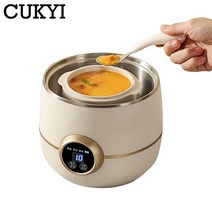 죽 영양식제조기 CUKYI-0.6L 세라믹 스튜 냄비 음식 찜기 계란 보일러 수프 죽 디저트 요리 아침 메이, 한개옵션0