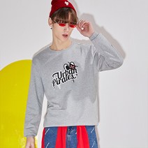 긴팔 이너셔츠 PANCOAT 와이드 루즈핏 트렌드 플라워 프린팅 풀오버 후드 맨투맨 가을 커플 타입 남성 2759443867