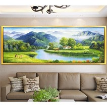 아트미니 보석십자수 하회마을 안동 고향 풍경화 액자형 전체수 원형큐빅 DIY, 300x120cm