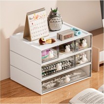 토끼화장품수납함 미니서랍 서류정리 책상 서랍 수납, 소형_2단