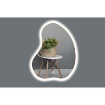 3색 LED거울 - 콩형, 간접조명 3색 터치 스위치