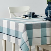 이케아 RUTIG 루티그 면 식탁보 면100% 식탁 테이블보 145x240cm, 블루