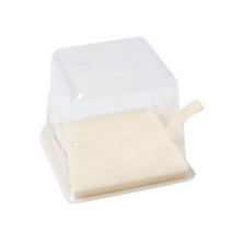 이홈베이킹 사출 조각케익 받침 사각 + 덮개, 크림, 80세트