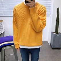 애드매이브 남자 빗살패턴 두꺼운 오버핏 니트 5컬러