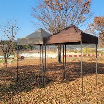 트윈스몰 리뷰이벤트 당일배송 벨크로타입 접이식 캐노피 야외 소형 천막 1.5m x 1.5m, A3세트(지붕+프레임+투명바람막이), 브라운