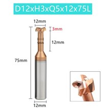 목공방 나무 홈파기 T 형 그루 빙 밀링 커터 합금 텅스텐 강 슬롯 라우터 비트 CNC 공구 엔드 밀 T-슬롯 D4mm 6mm 8mm 10mm 12mm H0.5/1/1.5/2/3m, [02] 5PCS, [21] D12xH3xQ5x12x75L