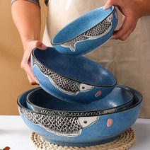 대형 국 그릇 먹방 대식가 접시 도자기 한정식 일식, F