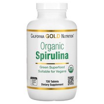 California Gold Nutrition 유기농 스피룰리나 USDA 유기농 인증 500mg 720정, 720 Count