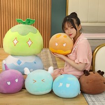 원신 쿠션 슬라임 솜인형 피규어 굿즈 30/40/50센티 캐릭터 큐티 애니 게이밍 바디필로우 봉제 베개 소파 쿠션 등받이 허리 슬림 쿠션 안고자는 컬렉션 기념 선물용, 물 슬라임