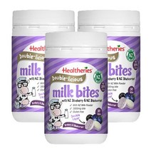 헬써리즈(Healtheries) 헬써리즈 더블-리셔스 밀크 바이트- 블루베리 & 블랙커런트 50정 X 3개, 150정, 1세트
