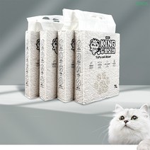 KING 먼지 적고 향기 있는 식물 원료 고양이 두부 모래 7L x 4개 밀크향