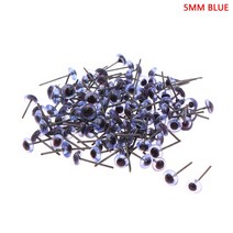 100Pcs 3-6mm 색상 플라스틱 안전 눈 DIY 공예 용품 봉제 인형 동물 인형 안구 장식 나사 눈 인형 공급 만들기, 블루 5mm, 100개