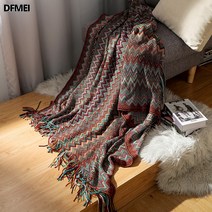 DFMEI 보헤미안 담요 덮개 담요 에어컨 낮잠 담요 두꺼운 소파 담요