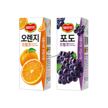 델몬트 드링크팩 2종 190ml 오렌지 5팩+포도 5팩 총10팩