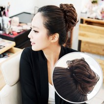 빨간머리 곱창 바람꽃 여성 부분가발 똥머리 붙임가발, 1개, 곱창가발_바람꽃_레드와인_11cm(소)