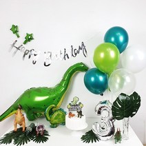 파티앤온 공룡풍선 생일파티 가성비 세트 풍선스탠드포함 다이노 쥬라기 키즈세트, 로즈골드6, 브라키오사우르스