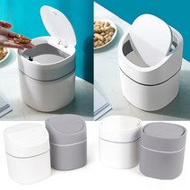 WOHNEN 모던 원터치 미니 휴지통 쓰레기통 화장대 데스크 책상 테이블, 일반형-화이트, 1개