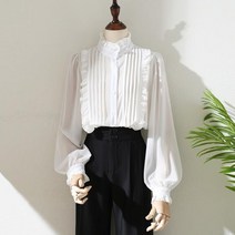 수입원피스 진짜가 나타났다 화이트 프릴 공주풍 세미정장 세련된 우아한 블라우스