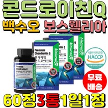 콘드로이친Q 녹여먹는고형차 프리미엄 주부 직장인 요구르트맛 백수오 미국 여성 60정3통 분말 뼈 부모님 연골 보스웰리아 HACCP 상어연골 어골칼슘