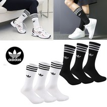 아디다스 오리지널 트레포일 남자 여자 장목 등산 긴양말 3팩 세트 2종 택일, 01_S21489/M_240-260