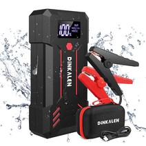 dinkalen 점프 스타터 12v 배터리 엔진 스타터 23800mah 최대 전류 3000a lcd 디스플레이 급속 충전 라이트 부착 차내 공구 편리 상품 모바일 배터리 경량